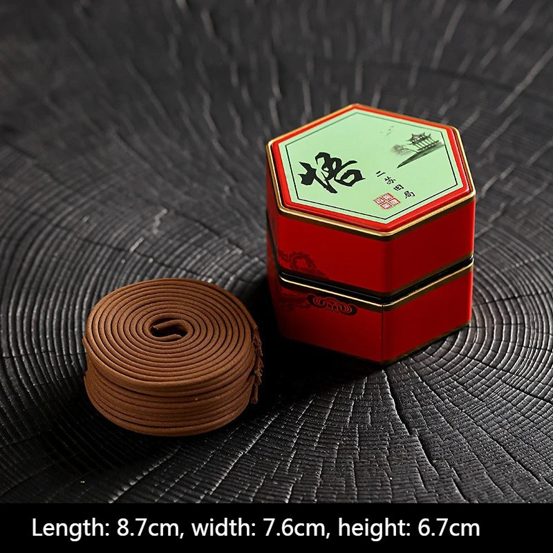 Natural Coil Incense Huian Agarwood Hexagonal Box Pear Tent Incense Tearoom Study Home bedroom Purify The Air and Remove Odors