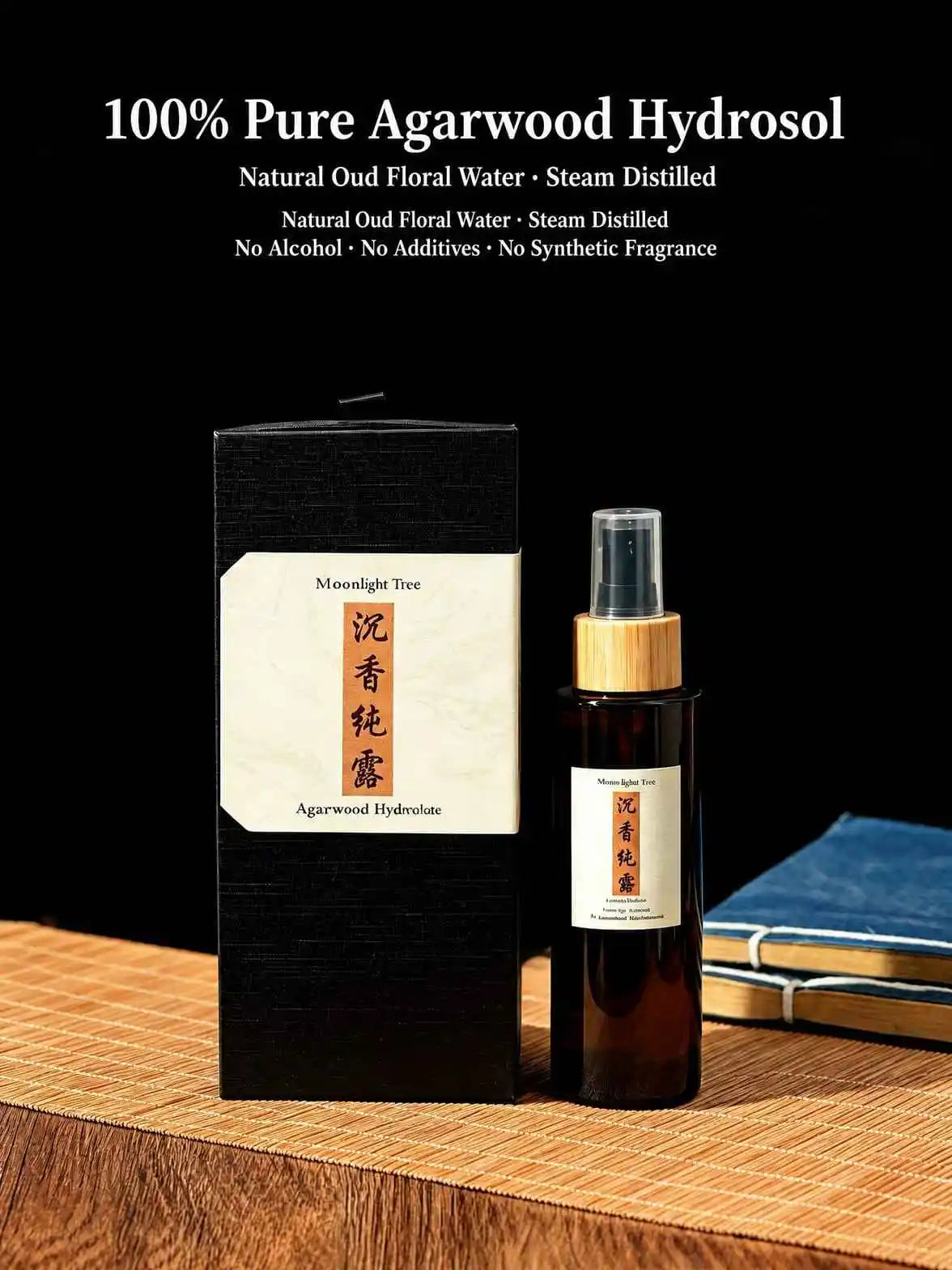 Natural Agarwood Hydrolate MistSpray Moisturizekin Anti-inflammatoryAntibacterial Soothes LiftingBrightening Refreshing Toner Sp