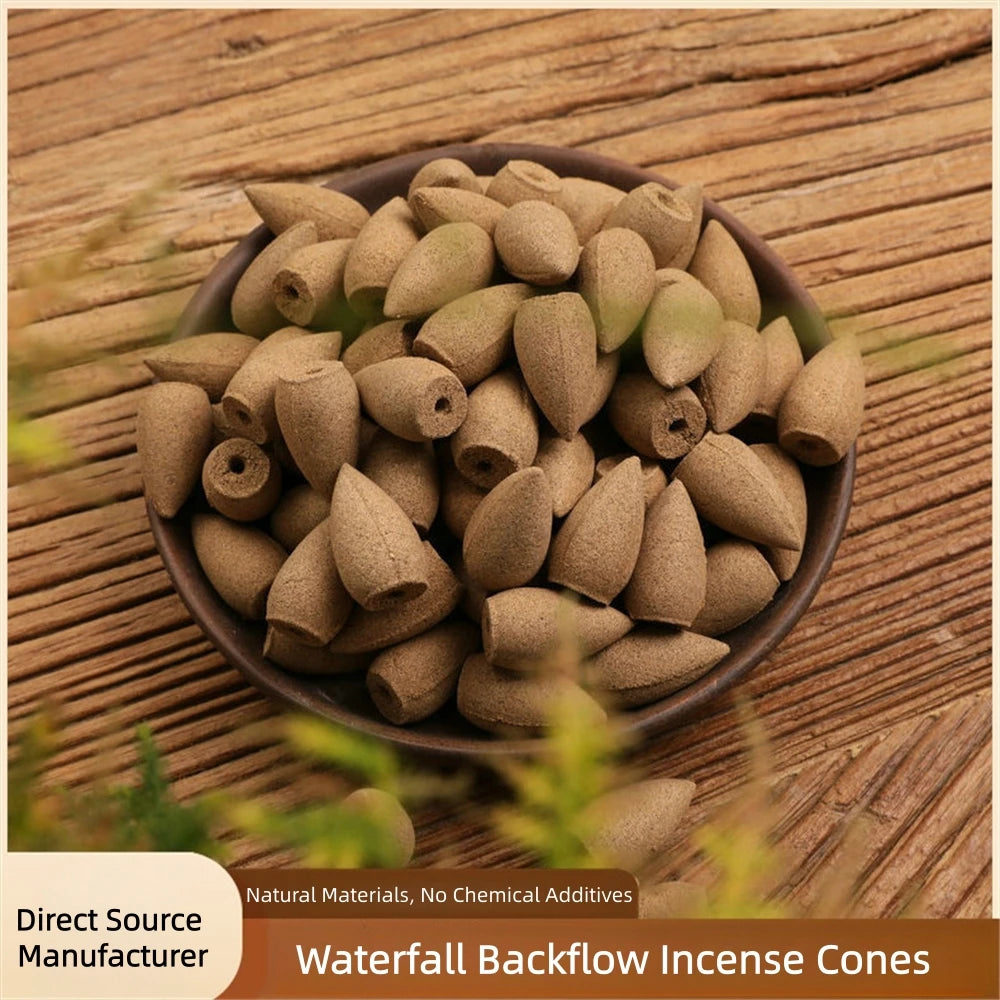 Waterfall Backflow Incense,Sandalwood/Agarwood/Censer Incense,/Mugwort/Cliff Cypress,Cone Incense,Fragrance Backflow Incense