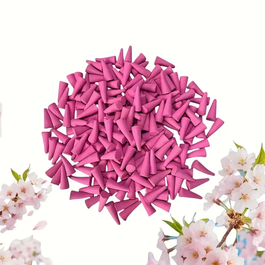 60/159/259pcs Warm Cherry Blossom Backflow Incense Cone Christmas Preferred Incense Cone Meditation, Romantic Decoration