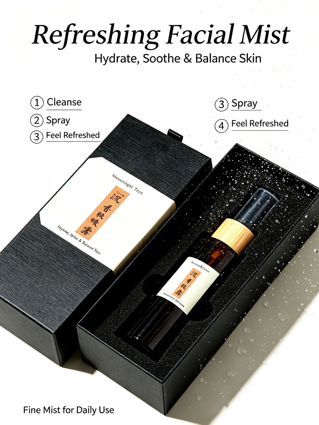 Natural Agarwood Hydrolate MistSpray Moisturizekin Anti-inflammatoryAntibacterial Soothes LiftingBrightening Refreshing Toner Sp