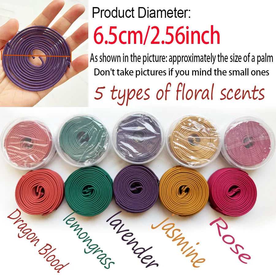 100 Mixed Spiral Fragrances, Including Lemongrass, Rose, Jasmine, Lavender, and Dragon Blood Incense Coils, Are the Best Choice