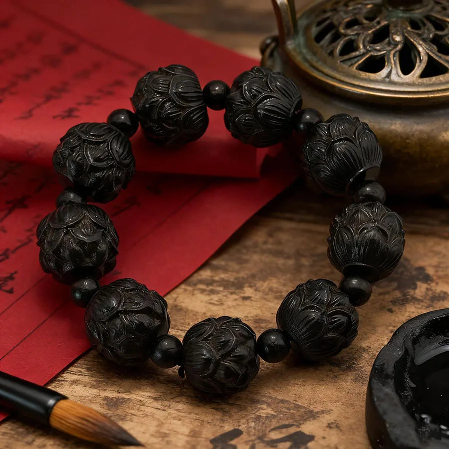 Retro Wood Rosary Men Bracelet Apparel Accessories Wenge Agarwood Bodhi Seed Beads Braslet Healing Good Luck Homme Energy Joias