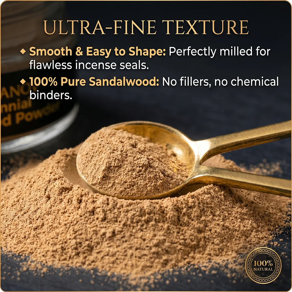 Premium Sandalwood Agarwood Powder for Incense Seal Mold Burner Crafting Natural Chinese Aromatherapy Meditation Powder Gift