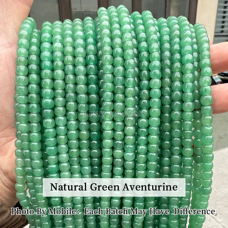 Natural Stone Green Aventurine Barrel Shape Beads Loose Spacer Bead for Jewelry Making Diy Necklace Bracelet Accessory 15 Inch