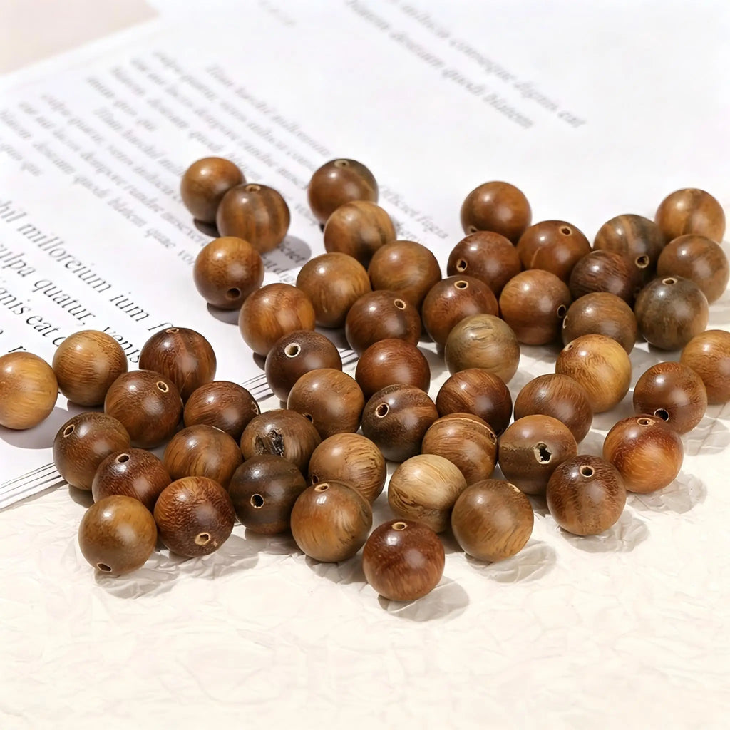 50 Pcs/lot Natural Black Sandalwood Bead Round Loose Spacer Buddha Wooden Bead For Jewelry Making Diy Necklace Bracelet Supplies