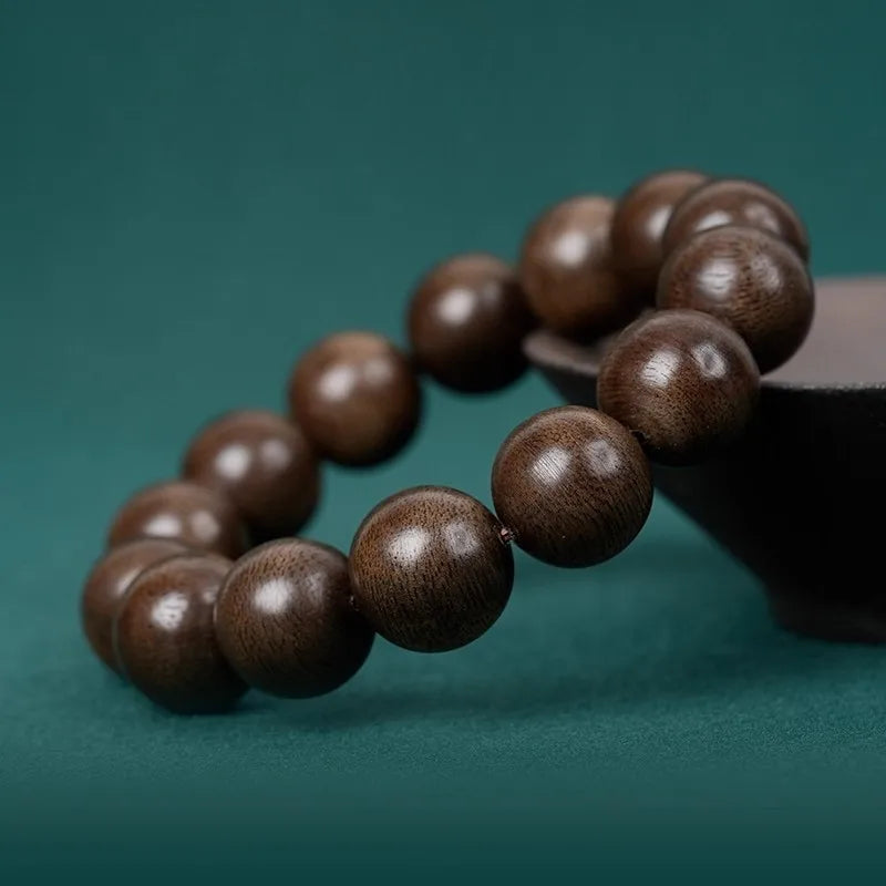 Natural Old Material Brunei Soft Silk Agarwood Bracelets Buddhist Prayer Beads Retro Wrist Mala for Men and Women Gifts