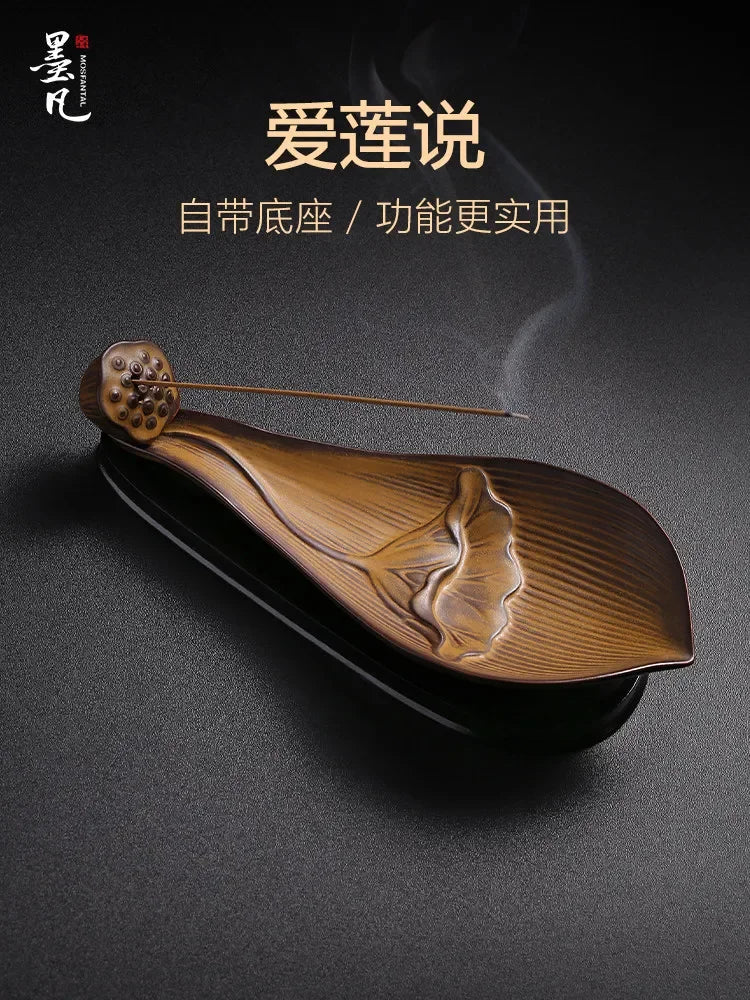 Ceramic lotus Line Incense Insert Sandalwood agarwood Household Indoor Study Incense Lighter lotus Lying Incense Burner Purifi
