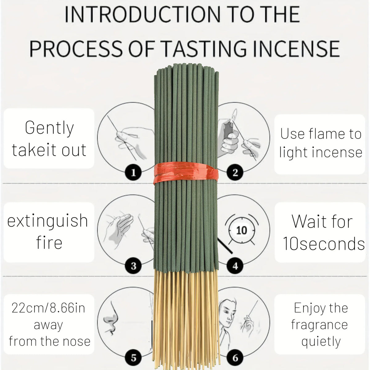 20/50/600/1500 Plant Extract White Sage Aromatherapy Sticks 8.66inch Fresh Air Suitable for Yoga Meditation Purifies the Soul and Eliminates Negative Energy