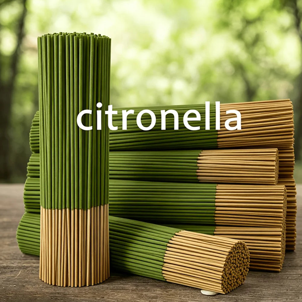 Citronella Scented Aromatherapy Sticks - 22.0cm Long Bamboo Incense Sticks, Long-Lasting Fragrance, Air Purification and Relaxation, 45-Minute Burning Time, Wood-Like Summer Scent, Suitable for Home, Camping, Garden, P
