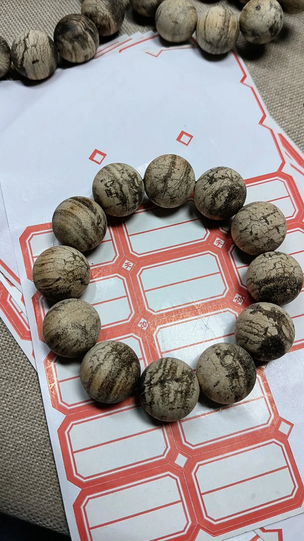 Classic Chinese Style 20mm Natural Papua Agarwood Beaded Bracelet Lucky Fortune Blessing Good Luck Energy Jewelry For Men Women