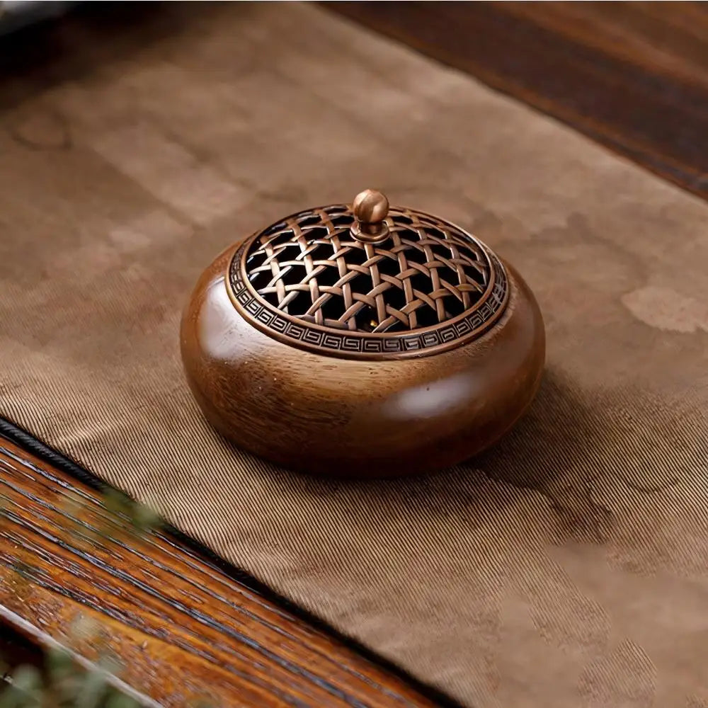 Solid Wood Pan Incense Burner, Indoor Aromatherapy Burner With Sandalwood Incense, Tea Ceremony ,prayer rooms, yoga Decoration