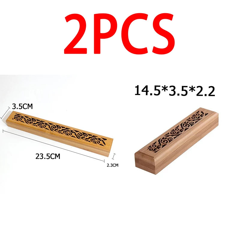 1PCS Natural Bamboo Board Incense Support Rods Stick Stand Box Sahumerios Holder Japanese Style Bamboo Incense Ash Catcher XX004