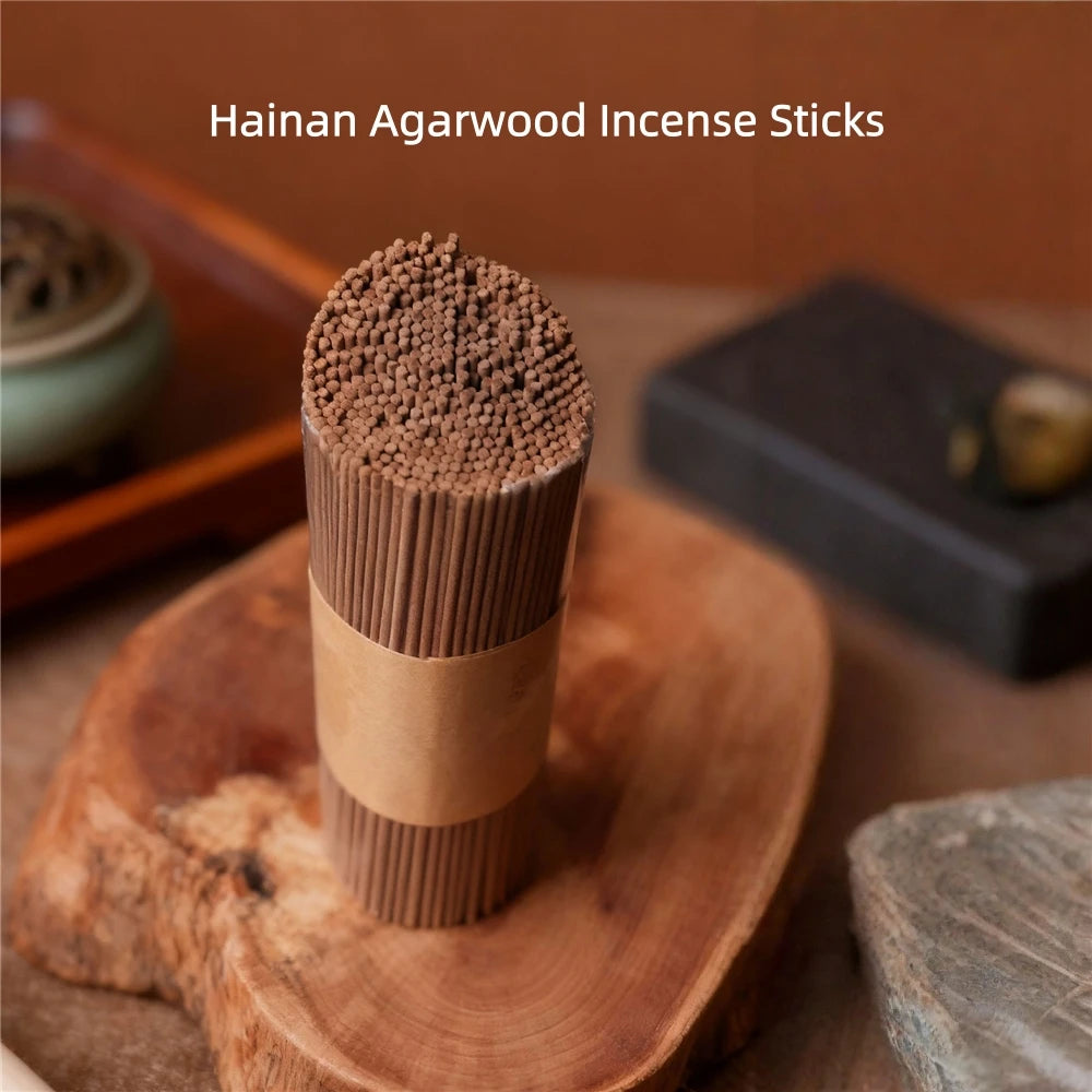 50g Natural Hainan Insect-Damaged Agarwood Incense Sticks 10cm