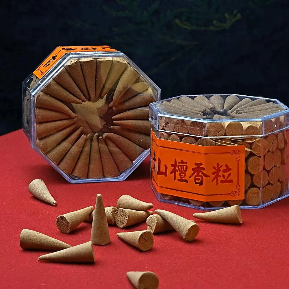 Natural Lao Shan Sandalwood Incense Cones | Long Lasting Organic Aroma for Meditation, Yoga & Home Fragrance