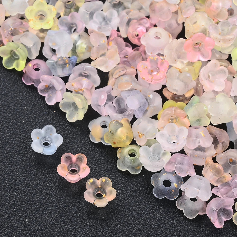 500pcs 3*6mm Multicolor Lily of The Valley Flower End Cap Beads For DIY Bracelet Jewelry Making Hairpin Material Accessories