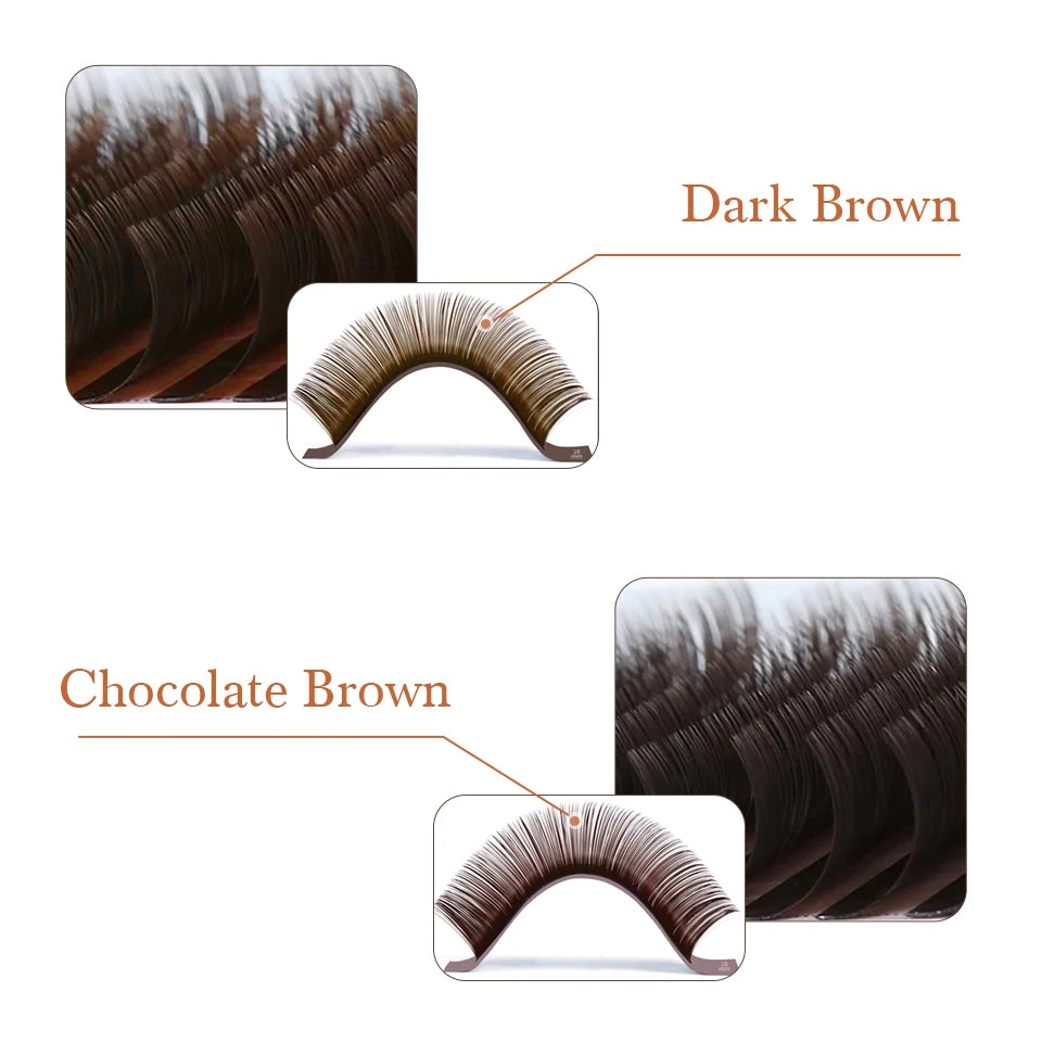 AGUUD 32 Rows Brown Individual Eyelash Extensions