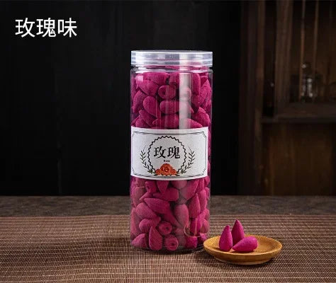 200Pcs Natural Waterfall Incense Cones Reflux Tower Incense for Burner Smoke Backflow Cone Fragrance Lavender Aromatherapy Buda