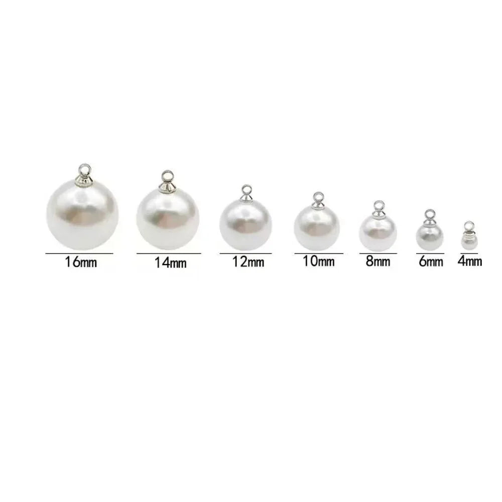 20pcs 10mm ABS Pearl Charms for DIY Jewelry