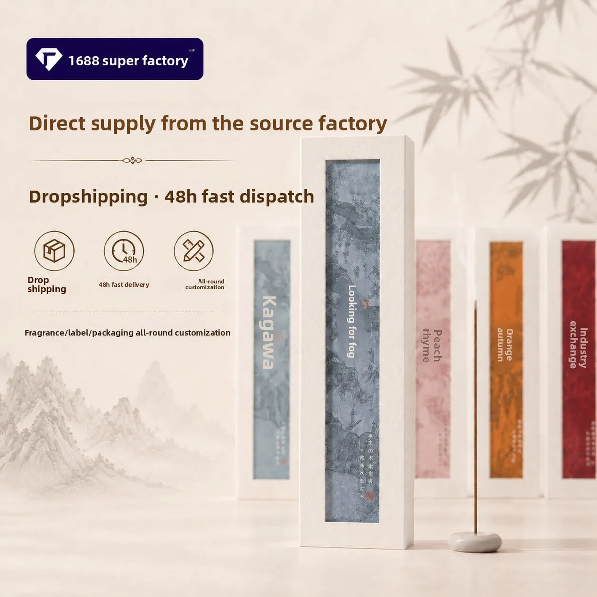 Best Selling New Chinese Style Incense Sticks Natural Sandalwood Agarwood Floral Home Yoga