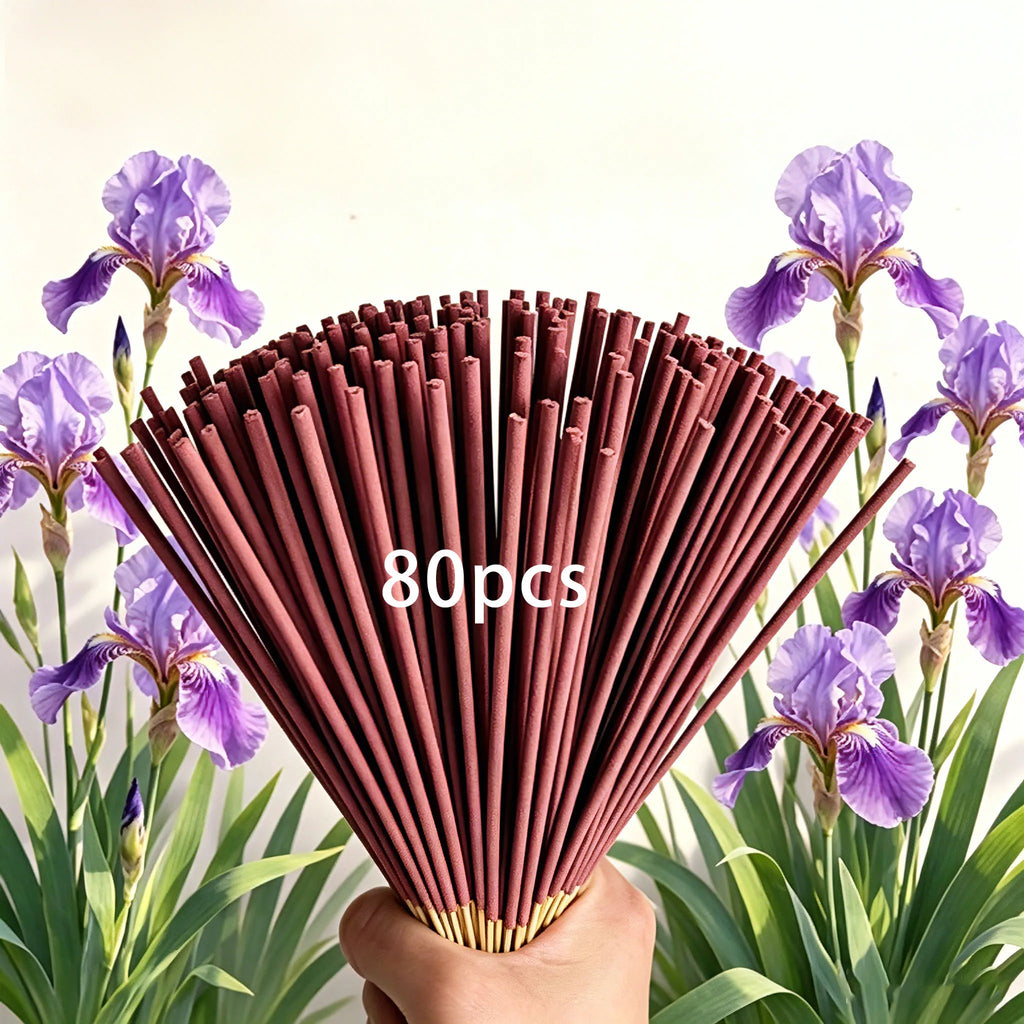 22cm Iris Flower Incense Sticks with Long-Lasting Fragrance, Suitable for Home Bedrooms, Study Rooms, Living Rooms, Tea Rooms, and Reception Rooms, to Purify the Air and Relax the Mind