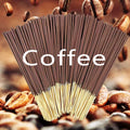 50/100/150/200/250/300pcs Coffee Incense Sticks, Made of Natural Fragrance Powder with Bamboo, Home Office Refresh Aromatherapy