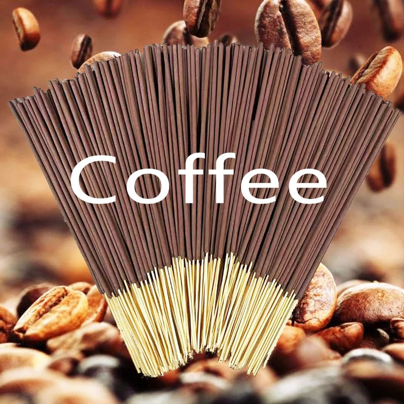50/100/150/200/250/300pcs Coffee Incense Sticks, Made of Natural Fragrance Powder with Bamboo, Home Office Refresh Aromatherapy